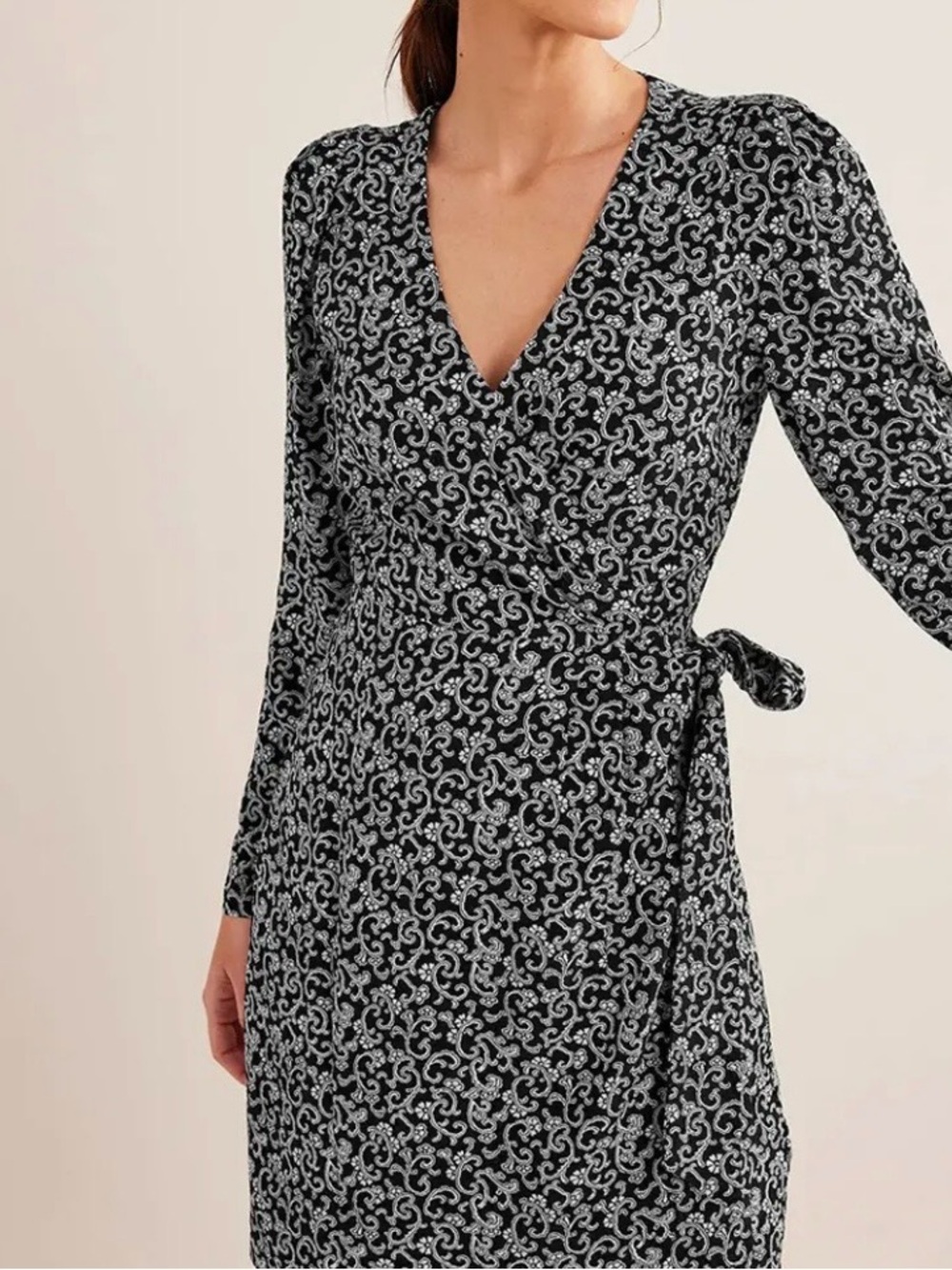 Boden Black Wrap Detail Mini Dress- NWT Sz 4